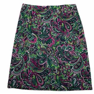 Talbots Paisley Pleated Midi Skirt